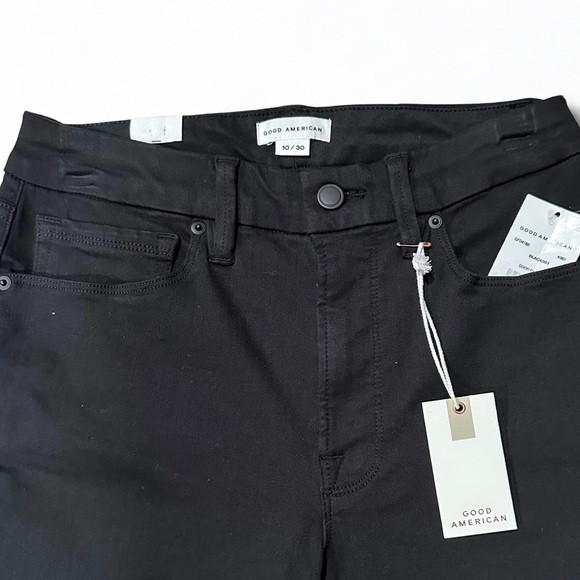 Good American Black Capri Pants Size 10 Mid Rise Y2K Retro Minimalist Clean Girl - Picture 6 of 12